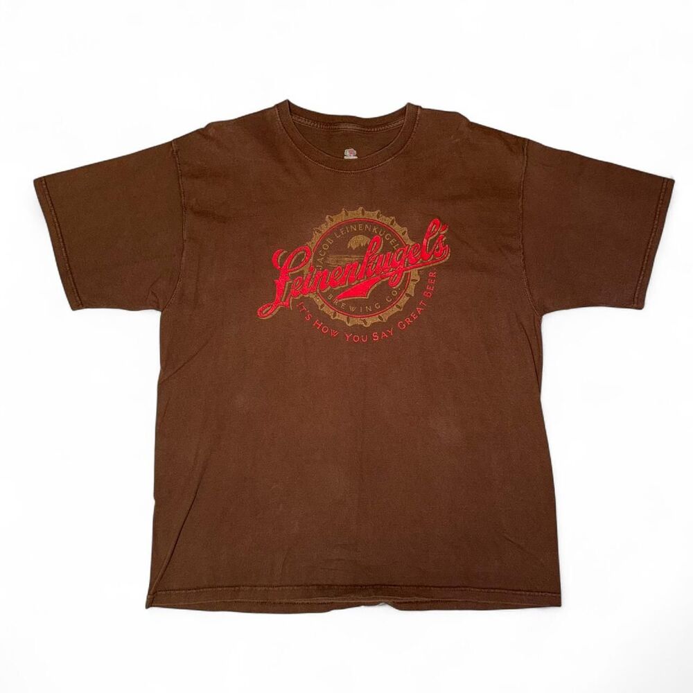 Fruit-of-the-loom Men's Brown and Red T-shirt